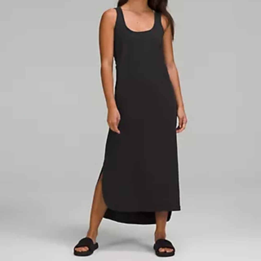 lululemon Pima Cotton Open-Black Midi Dress